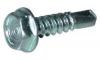8-18 X 1-1/2 #2PT INDENTED HEX WASHER (UNSLOTTED) SELF-DRILL SCREWS - TEKS - ZINC PLATED - HEX SIZE 1/4\"